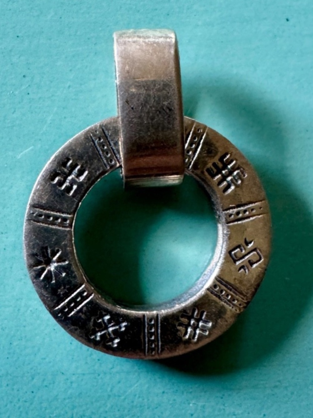 Latvian Circle of Symbols/Dod Dievini - Pendant Sterling Silver Handcrafted, 1"